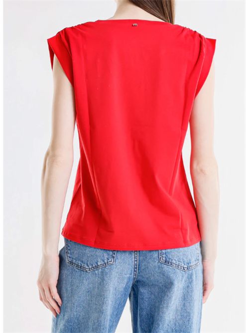 Canotta arricciata applicazioni Met Met | M 305TSROSSO